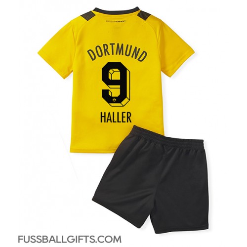 Borussia Dortmund Sebastien Haller #9 Fußballbekleidung Heimtrikot Kinder 2022-23 Kurzarm (+ kurze hosen)